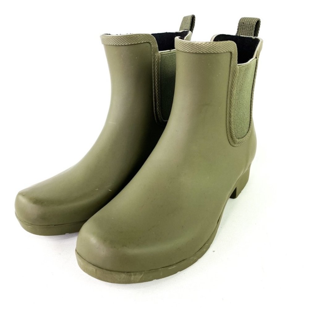 Chooka Eastlake Chelsea Olive Green Rain Boots